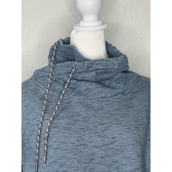 Women’s Columbia Sweatshirt High Neck Collar With Drawstrings Sz S Blue - Picture 4 of 9
